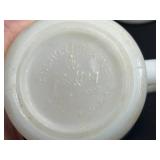 Vintage Anchor Hocking Fire King White Milk Glass Mugs, Bowl, and Hobnail Dishes Set