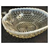 Vintage Anchor Hocking Fire King White Milk Glass Mugs, Bowl, and Hobnail Dishes Set