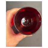 Set of 10 Vintage Red Glass Tumblers 5-Inch Tall