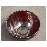 Vintage Ruby Red Glass Pitcher Set with Cups, Saucers, and Bowl