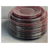 Set of Vintage Ruby Red Glass Plates Assorted Sizes