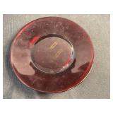 Set of Vintage Ruby Red Glass Plates Assorted Sizes