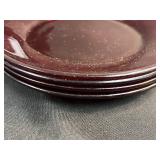 Set of Vintage Ruby Red Glass Plates Assorted Sizes