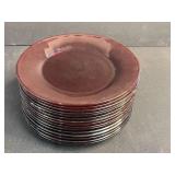 Set of Vintage Ruby Red Glass Plates Assorted Sizes