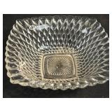 Collection of Vintage Pressed Glass Tableware Bowls, Cups, and Serving Pieces