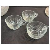 Collection of Vintage Pressed Glass Tableware Bowls, Cups, and Serving Pieces