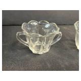 Collection of Vintage Pressed Glass Tableware Bowls, Cups, and Serving Pieces