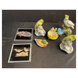Vintage Bird Figurines and Framed Bird Art Collection