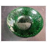 Vintage Green Depression Glass Serving Set with Cups and Bowls