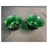 Vintage Green Depression Glass Serving Set with Cups and Bowls