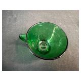 Vintage Green Depression Glass Serving Set with Cups and Bowls