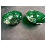 Set of 6 Vintage Green Depression Glass Bowls and Plates