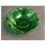Set of 6 Vintage Green Depression Glass Bowls and Plates