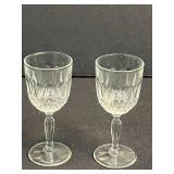 Collection of Vintage Etched and Pressed Glass Goblets and Coupes