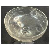 Collection of Vintage Etched and Pressed Glass Goblets and Coupes