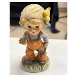 Set of Vintage Style Porcelain Figurines Children and Animals