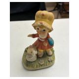 Set of Vintage Style Porcelain Figurines Children and Animals