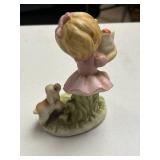 Set of Vintage Style Porcelain Figurines Children and Animals