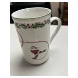 Holiday Figurine and Mug Collection with Joy Cup and Decorative Spoon