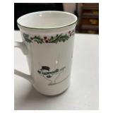 Holiday Figurine and Mug Collection with Joy Cup and Decorative Spoon