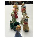 Set of Vintage Christmas Figurine Bells and Decor Assortment