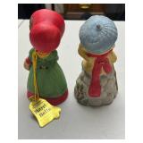 Set of Vintage Christmas Figurine Bells and Decor Assortment