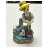 Set of Vintage Hand-Painted Ceramic Children Figurines
