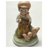 Set of Vintage Hand-Painted Ceramic Children Figurines