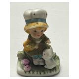 Set of Vintage Hand-Painted Ceramic Children Figurines