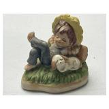 Set of Vintage Hand-Painted Ceramic Children Figurines