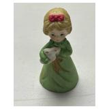 Collection of Vintage Porcelain Girl Figurine Bells by Jasco and Others