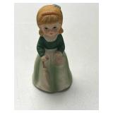 Collection of Vintage Porcelain Girl Figurine Bells by Jasco and Others