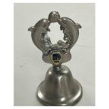 Set of 6 Decorative Collector Bells - Glass, Porcelain, and Metal