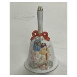 Set of 6 Decorative Collector Bells - Glass, Porcelain, and Metal