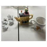 Collection of Miniature Teapot, Russ Berrie Baby Mug, and Porcelain Tea Set