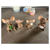 Collection of Vintage Cat and Mouse Figurines - Otagiri, Avon, Russ & More