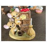 Collection of Vintage Cat and Mouse Figurines - Otagiri, Avon, Russ & More