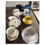 Collection of Vintage Teacups and Saucers - Royal Chelsea, Royal Dover, and More