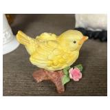 Collection of 4 Bird Figurines and Penguin Bank, Including Avon Bell