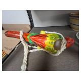 Collection of 4 Bird Figurines and Penguin Bank, Including Avon Bell