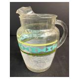 Vintage Kitchenware Collection: Mixing Bowl, Glass Pitcher, Decorative Glass Plate, and Teapot