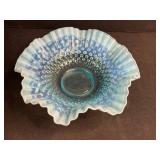 Collection of Hobnail Glass Bowls and Porcelain Floral Bathroom Accessories