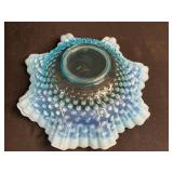 Collection of Hobnail Glass Bowls and Porcelain Floral Bathroom Accessories