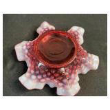 Collection of Hobnail Glass Bowls and Porcelain Floral Bathroom Accessories