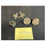 Sterling Silver 925 Bracelet, Blue Stone Earrings, Alpaca Jewelry Lot