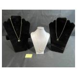 Set of 3 14K Gold-Filled Heart Pendant Necklaces