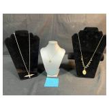 Set of 3 Vintage 12K Gold-Filled Necklaces Assorted Pendants