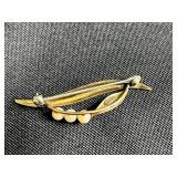 Collection of 6 Vintage 12K Gold-Filled Pearl Brooches and Pins