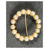 Collection of 6 Vintage 12K Gold-Filled Pearl Brooches and Pins