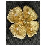 Collection of 6 Vintage 12K Gold-Filled Pearl Brooches and Pins